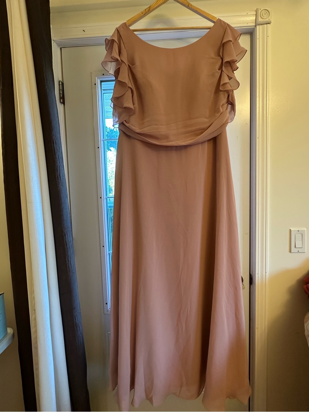 JJs House Dusty Rose Ruffle Sleeve Maxi Dress - Picture 2 of 5